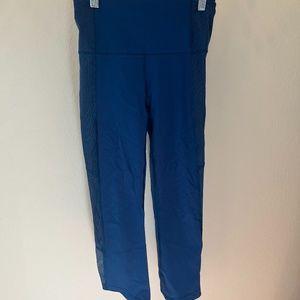 Lululemon Blue Cropped Mesh Leggings